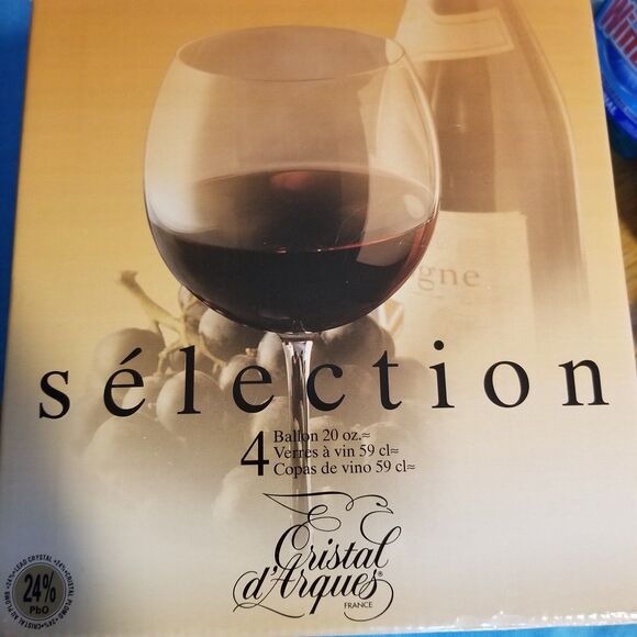 Cristal d’Arques French Crystal 20oz Balloon wine glass set of 4-20 oz each - Picture 4 of 9